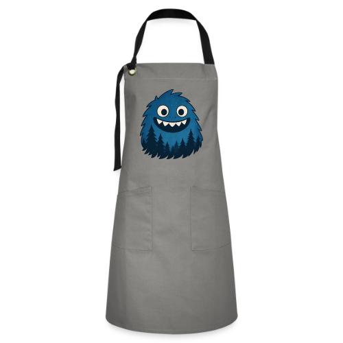 Whimsical Blue Forest Monster – Cute Cartoon Night - Artisan Apron