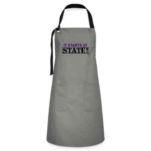 It Starts at STATE! - Purple Distressed Block - Artisan Apron