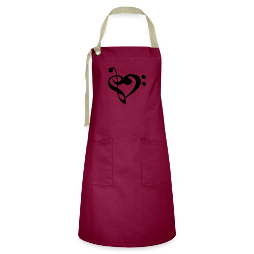 musical note with heart - Artisan Apron