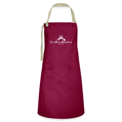 faith move can mountains Matthew 17:20 white - Artisan Apron