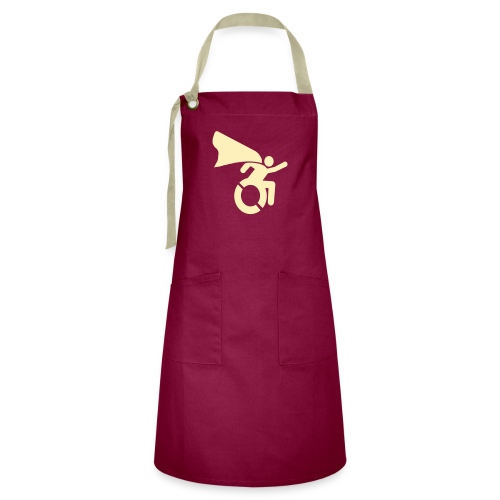Wheelchair user with cape, go roller go, disabled - Artisan Apron