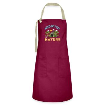 Addicted to nature - Artisan Apron - burgundy/khaki - Front