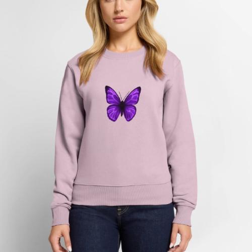 Neon Purple Butterfly - Women's Premium Slim Fit Sweatshirt