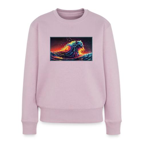 Wavecat Firelight Wave - Women's Premium Slim Fit Sweatshirt