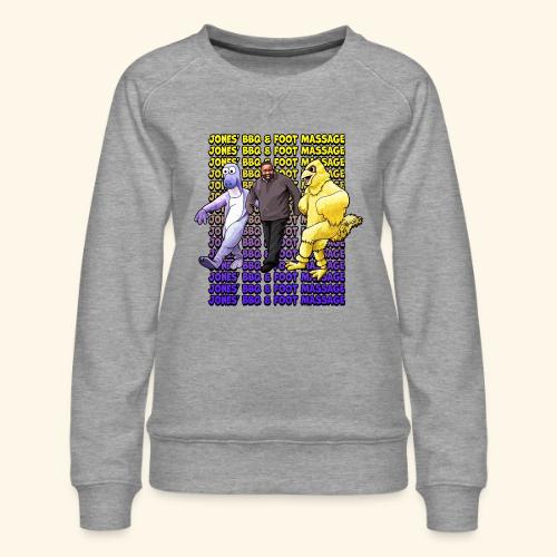 Jones BBQ and Foot Massage - Dancing Wall - Women's Premium Slim Fit Sweatshirt