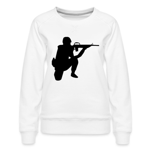 Infantry at ready for action. - Women's Premium Slim Fit Sweatshirt