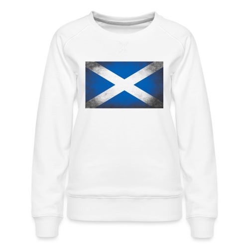 Scotland Flag Grunge - Women's Premium Slim Fit Sweatshirt