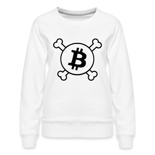 btc pirateflag jolly roger bitcoin pirate flag - Women's Premium Slim Fit Sweatshirt