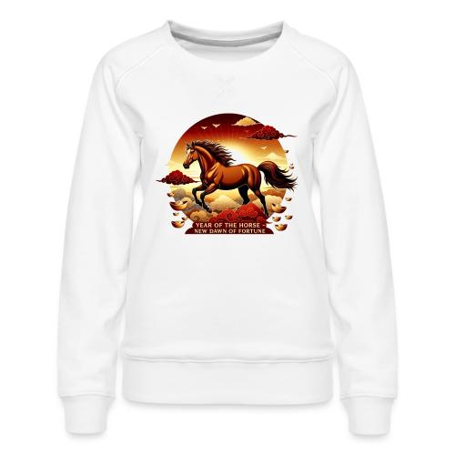 Year of the Horse Sunrise T Shirt, Lunar New Year - Women's Premium Slim Fit Sweatshirt