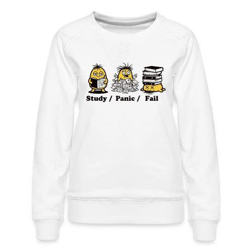 Funny Student Study Panic Fail Back To School - Women's Premium Slim Fit Sweatshirt