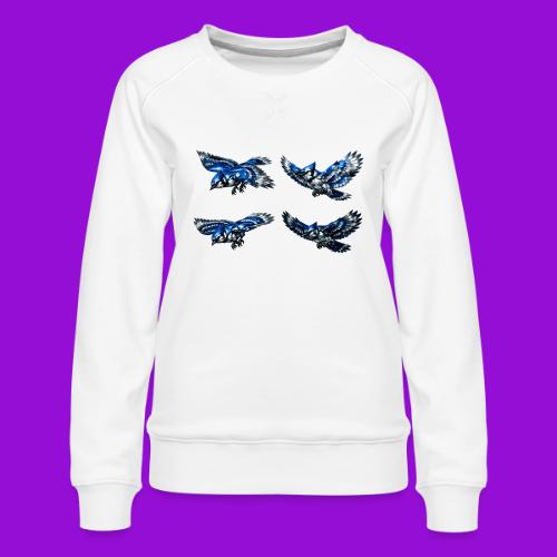 Silver Blue Jay Flight Stages - Women's Premium Slim Fit Sweatshirt