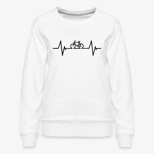 Bicycle Hearbeat - Women's Premium Slim Fit Sweatshirt
