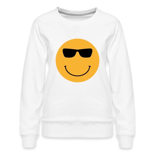 Orange Face with Sunglasses - Women's Premium Slim Fit Sweatshirt