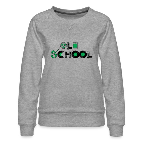 Old School Music - Women's Premium Slim Fit Sweatshirt
