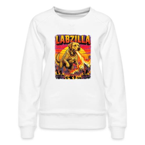Labzilla Giant Yellow Labrador Monster Tee - Women's Premium Slim Fit Sweatshirt