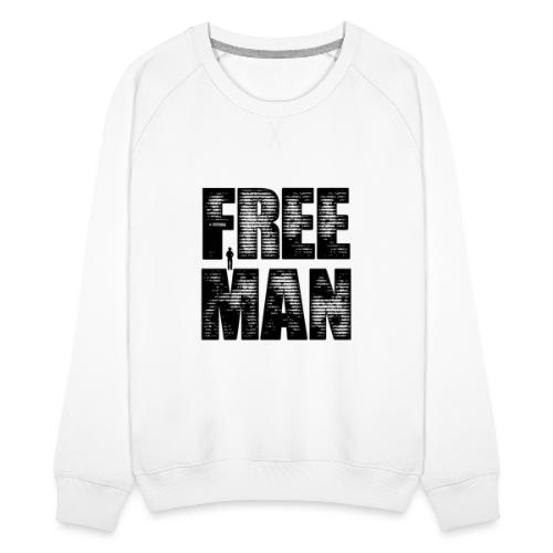 FREE MAN - Black Graphic - Women's Premium Slim Fit Sweatshirt