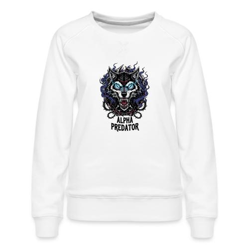Alpha Predator Wolf Fierce Neon Eyes - Women's Premium Slim Fit Sweatshirt