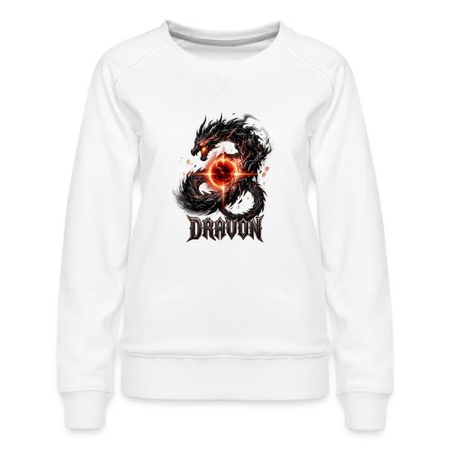 Dravon Fire Dragon Dark Fantasy Graphic T-Shirt - Women's Premium Slim Fit Sweatshirt
