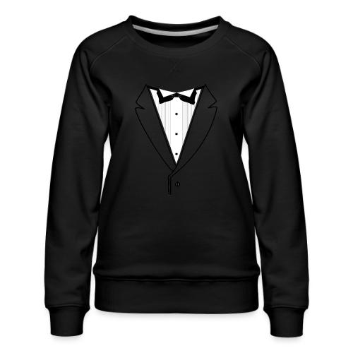 Tuxedo Plain w. Black Lines - Women's Premium Slim Fit Sweatshirt