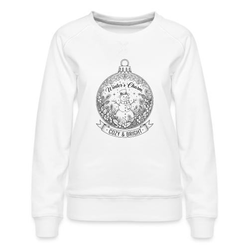 Festive Snowman T-Shirt - Women's Premium Slim Fit Sweatshirt