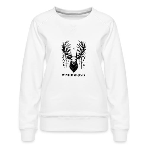Majestic Reindeer T-Shirt, Poster, & Mug - Women's Premium Slim Fit Sweatshirt