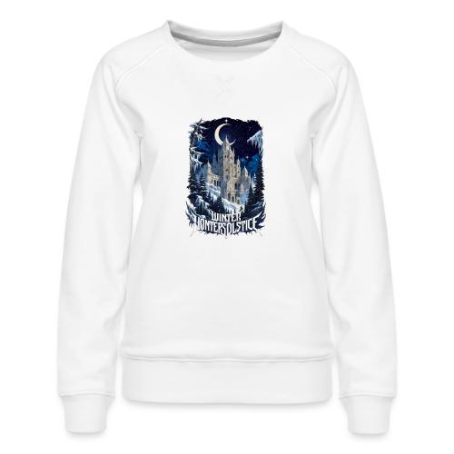 Celestial Winter Temple T-Shirt - Women's Premium Slim Fit Sweatshirt