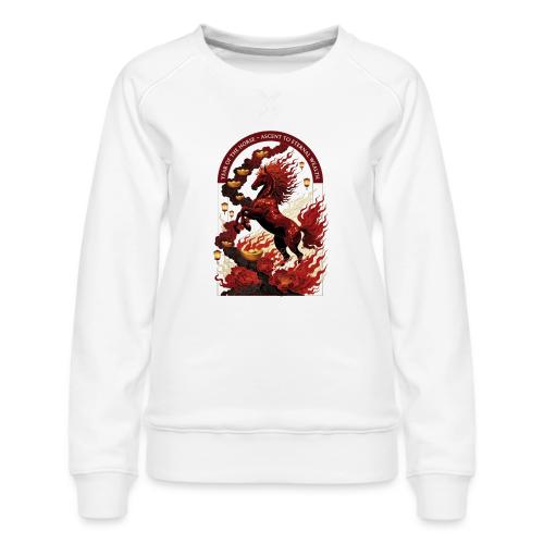 Year of the Horse Rise T Shirt,Lunar New Year Gift - Women's Premium Slim Fit Sweatshirt