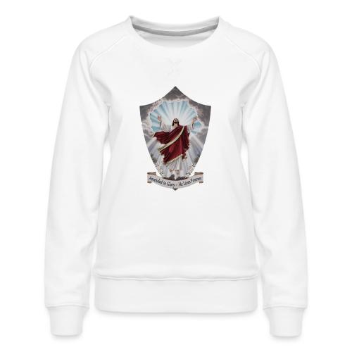 Easter Ascended in Glory T Shirt,Resurrection Gift - Women's Premium Slim Fit Sweatshirt