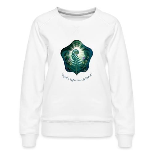 Easter Unfurl in Light Resurrection T Shirt, Gift - Women's Premium Slim Fit Sweatshirt