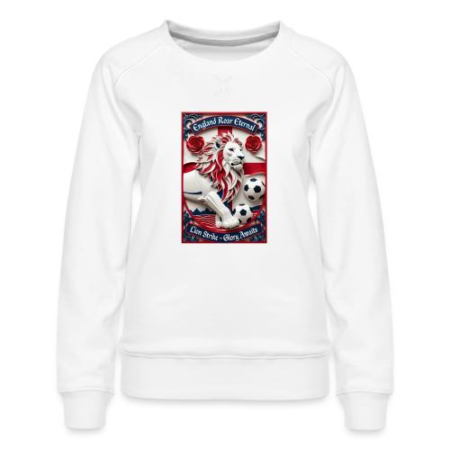 England Lion Soccer T Shirt, Football Pride Gift - Women's Premium Slim Fit Sweatshirt