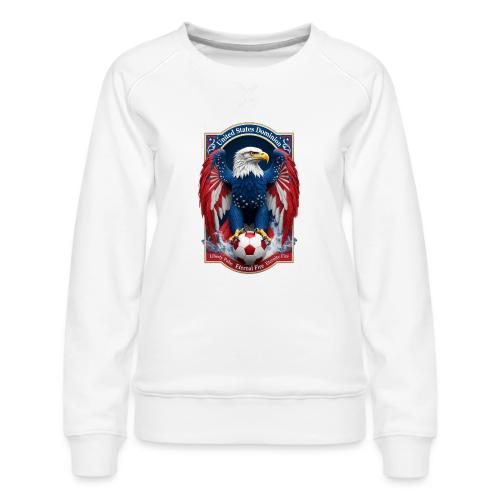 USA Eagle Emblem T Shirt, USA Soccer Pride Gift - Women's Premium Slim Fit Sweatshirt