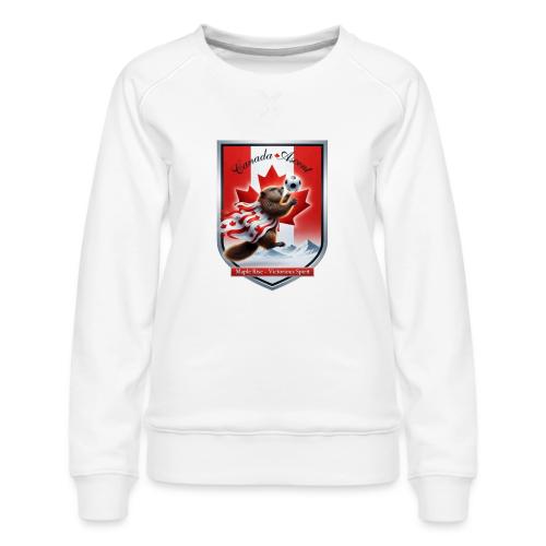 Canada Beaver Ascent T-Shirt, Canadian Pride Gift - Women's Premium Slim Fit Sweatshirt