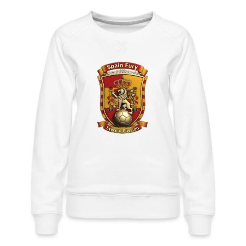 Spain Lion Fury T-Shirt, Spanish Crest Gift - Women's Premium Slim Fit Sweatshirt