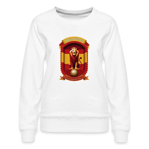 Spain Lion Victory T-Shirt, Flag Pride Crest Gift - Women's Premium Slim Fit Sweatshirt