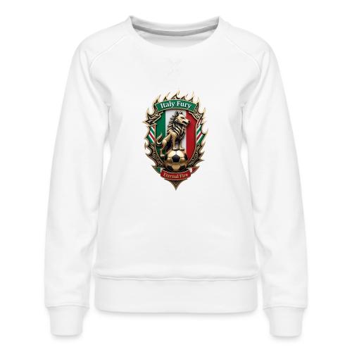 Italy Wolf Fury T-Shirt, Italian Flag Pride Gift - Women's Premium Slim Fit Sweatshirt