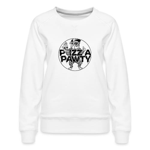Pizza Pawty Bulldog T-Shirt | Funny Dog Pizza Tee - Women's Premium Slim Fit Sweatshirt