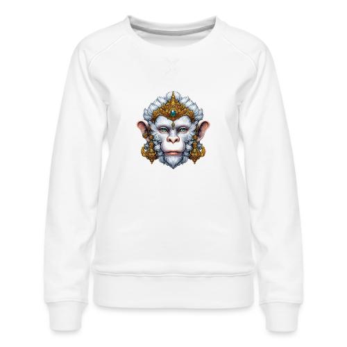 Thai Hanuman Monkey Deity Mask - Women's Premium Slim Fit Sweatshirt