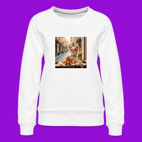 Morning coffee Chihuahua - Women's Premium Slim Fit Sweatshirt
