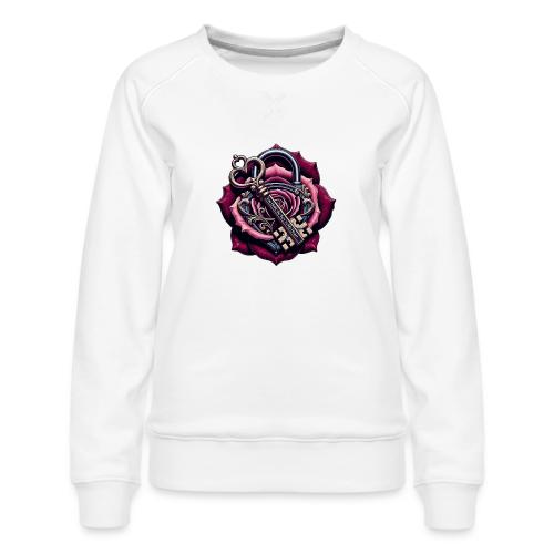 You Hold the Key to My Heart Rose Lock T-Shirt - Women's Premium Slim Fit Sweatshirt