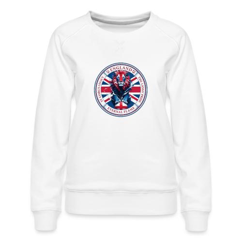 England Lion Emblem T Shirt, Flag Pride Gift - Women's Premium Slim Fit Sweatshirt