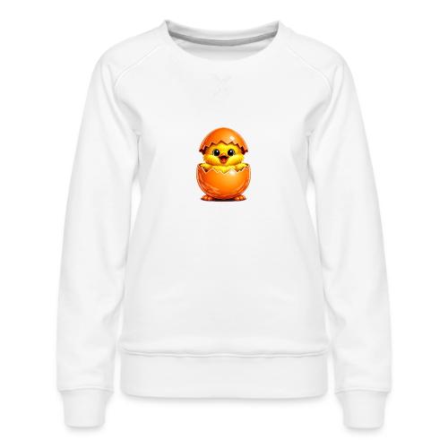Easter Chick Orange - Women's Premium Slim Fit Sweatshirt