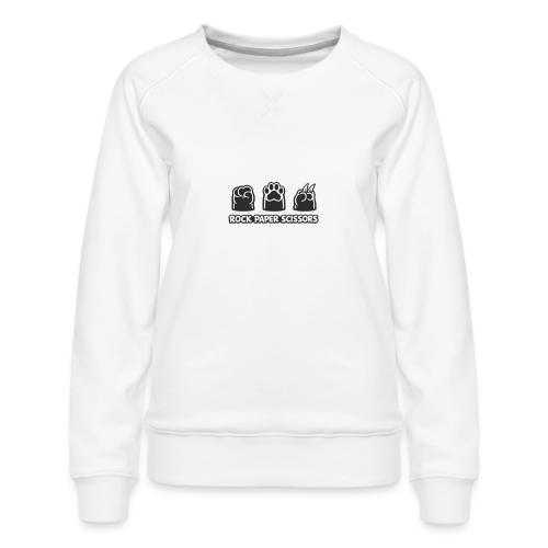 Playful Dog Paw Rock Paper Scissors - Women's Premium Slim Fit Sweatshirt