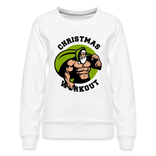 christmas bodybuilding santa fitness - Women's Premium Slim Fit Sweatshirt