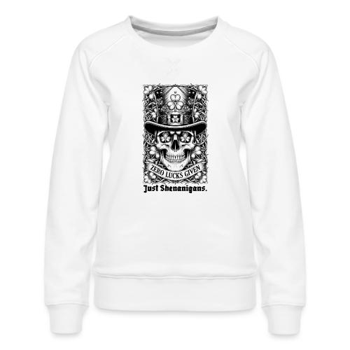 Salty Shamrock Skull T-Shirt - Women's Premium Slim Fit Sweatshirt