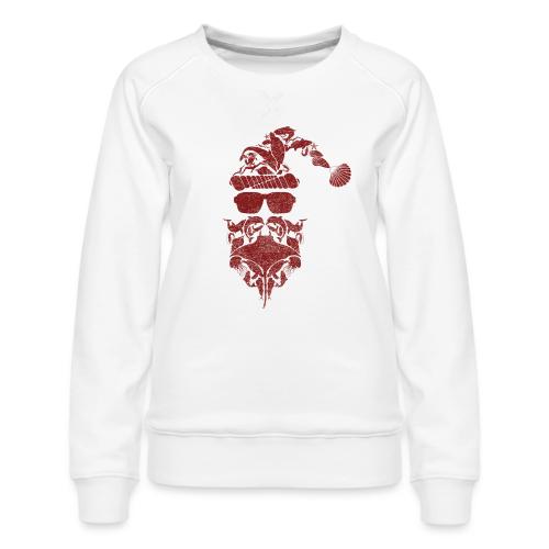 Red Coastal Inspired Santa Claus - Women's Premium Slim Fit Sweatshirt