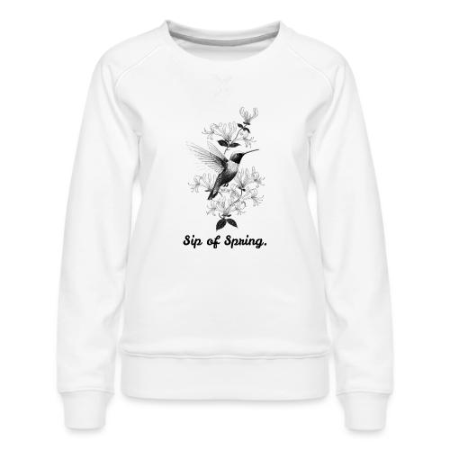 Hummingbird T-Shirt, Honeysuckle Vine - Women's Premium Slim Fit Sweatshirt