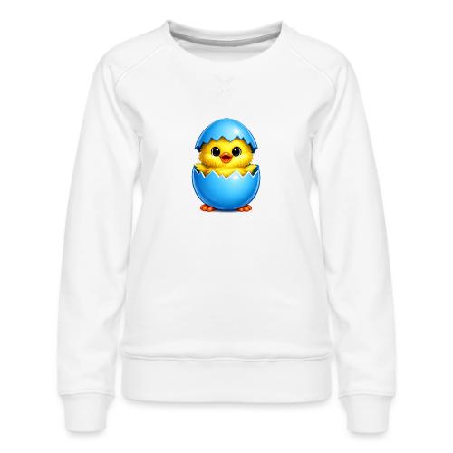 Easter Chick Blue - Women's Premium Slim Fit Sweatshirt