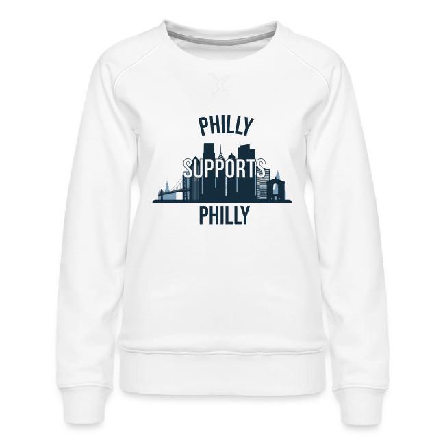 Philly Supports Philly skyline blue transparentbg