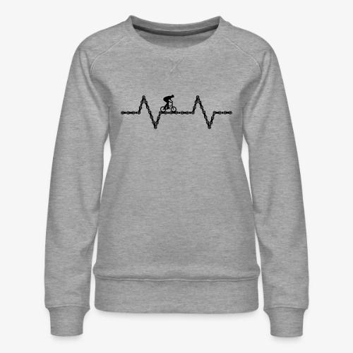 bmx bike heartbeat - Women's Premium Slim Fit Sweatshirt