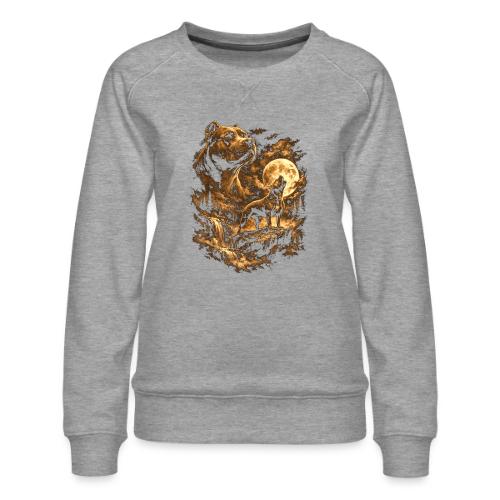 Pit Bull Howling Moon Fantasy Forest Tee - Women's Premium Slim Fit Sweatshirt